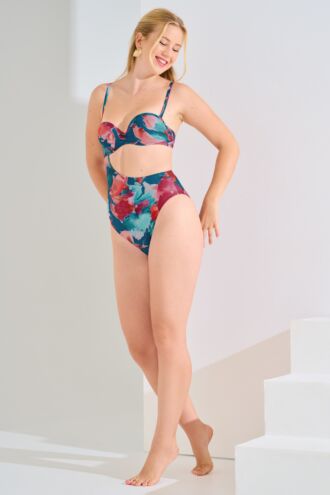 »Roma« Underwired Padded Cut Out Swimsuit